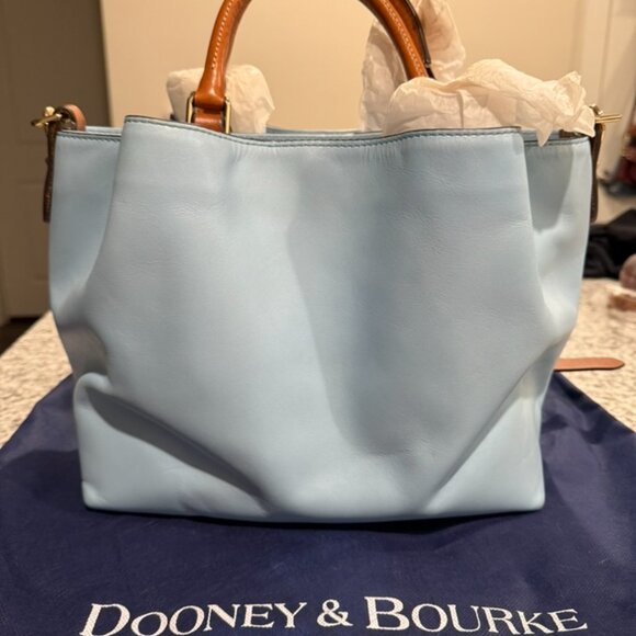 Dooney & Bourke Light Blue Leather Handbag - Picture 3 of 15